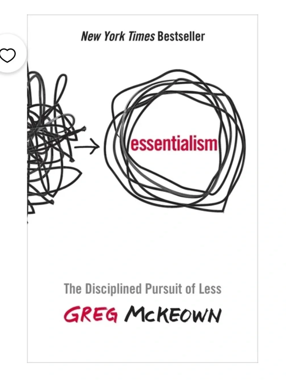 Barnes & Noble Essentialism Book- White, Black & Red Accents